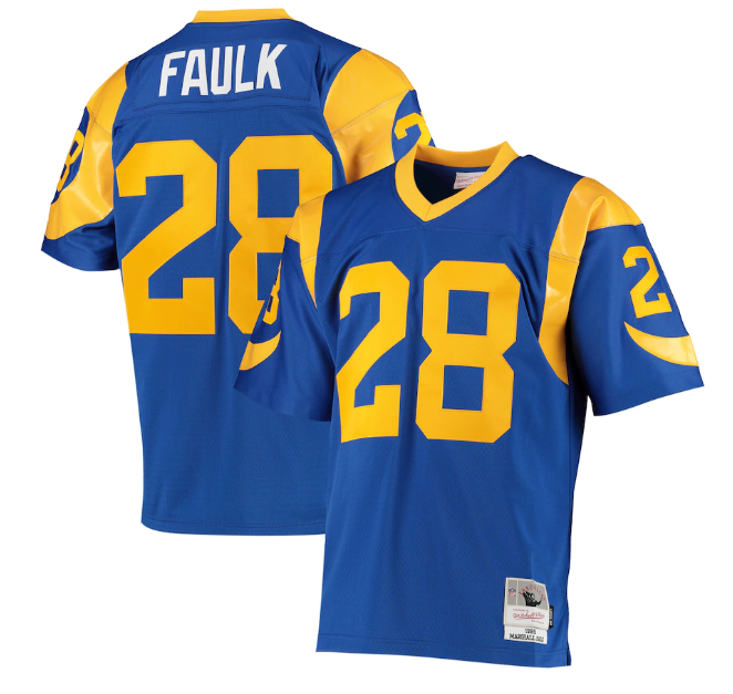 Men's Los Angeles Rams Customized Blue Mitchell & Ness Stitched Jersey Men's Los Angeles Rams Customized Blue Mitchell & Ness Stitched Jersey